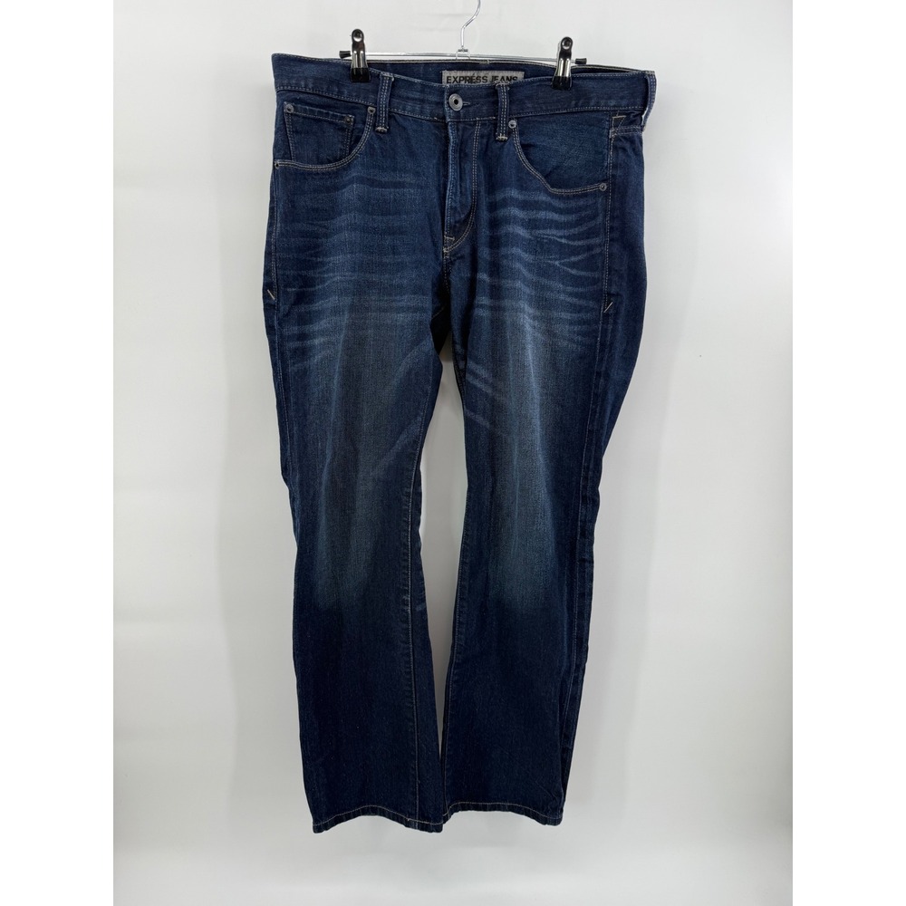 Express Rocco Slim Fit Straight Leg Jeans Mens 33x30 Dark Wash